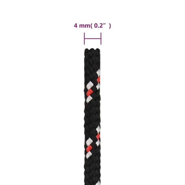 vidaXL Båtlina svart 4 mm 50 m polypropen - Rep
