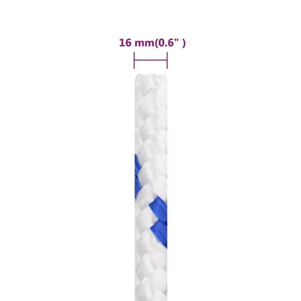 vidaXL Veneköysi valkoinen 16 mm 100 m polypropeeni -  Köydet