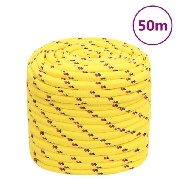 vidaXL tovværk til båd 16 mm 50 m polypropylen gul -  Reb