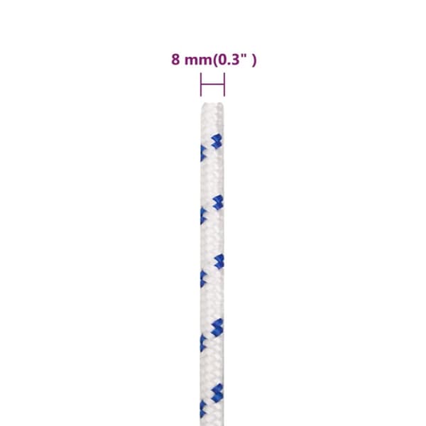 vidaXL Båtlina vit 8 mm 25 m polypropylen -  Rep