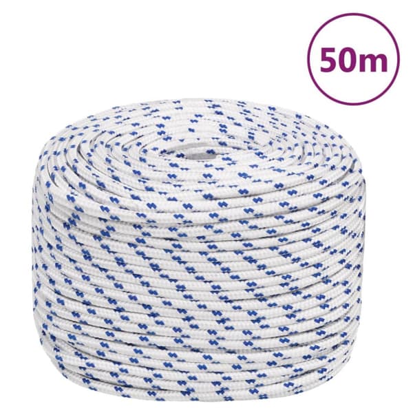 vidaXL Båtlina vit 8 mm 25 m polypropylen -  Rep