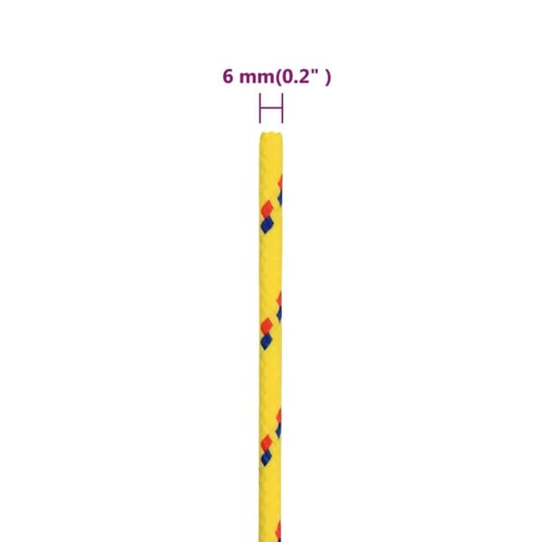 vidaXL Båtlina gul 6 mm 100 m polypropen -  Rep