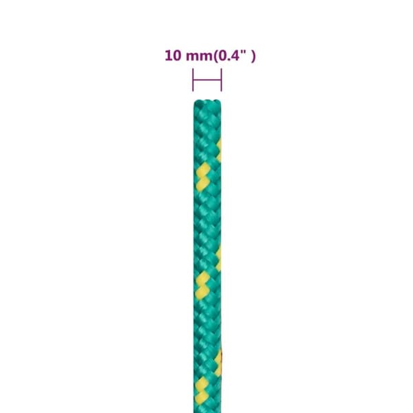 vidaXL Veneköysi vihreä 10 mm 100 m polypropeeni -  Köydet