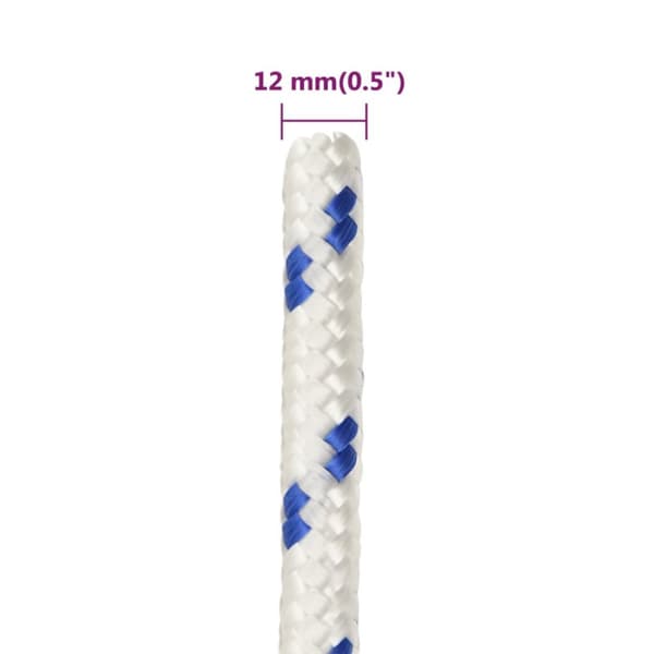 vidaXL Veneköysi valkoinen 12 mm 25 m polypropeeni -  Köydet