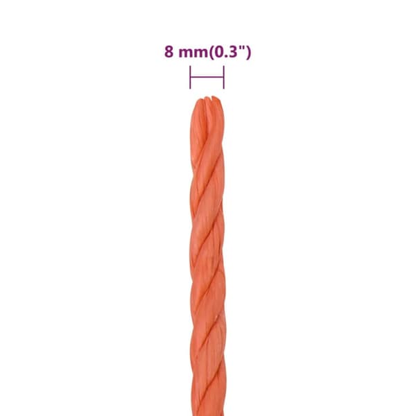 vidaXL Rep orange 8 mm 25 m polypropylen -  Rep