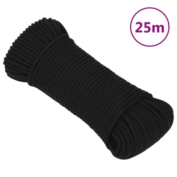 vidaXL Työköysi musta 5 mm 25 m polyesteri -  Köydet
