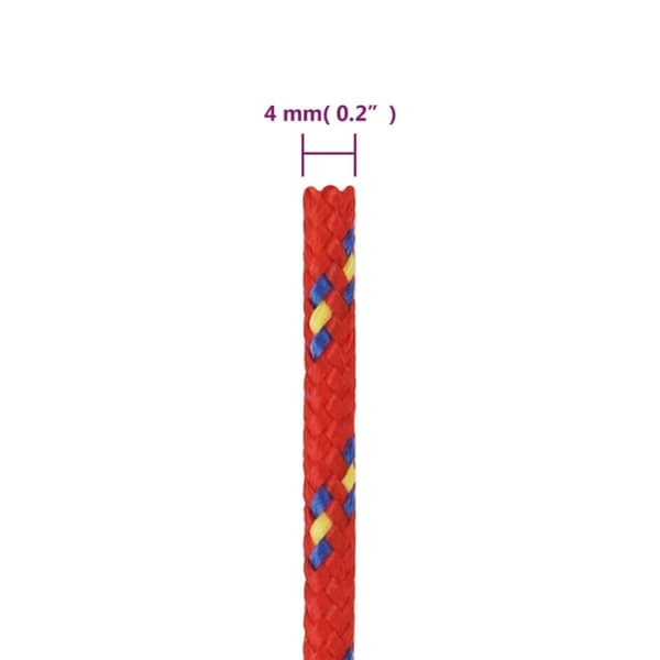 vidaXL Veneköysi punainen 4 mm 50 m polypropeeni -  Köydet