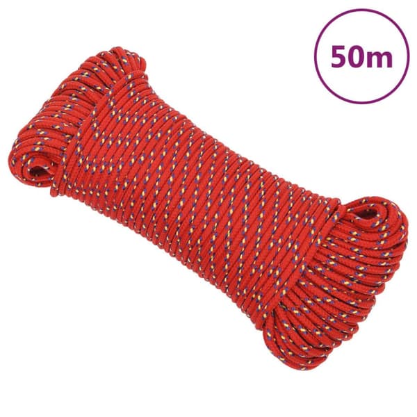 vidaXL Veneköysi punainen 4 mm 50 m polypropeeni -  Köydet