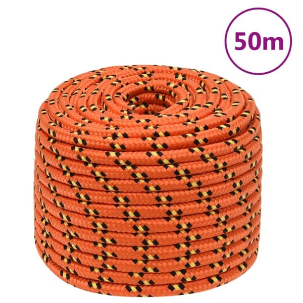 vidaXL Båtlina orange 12 mm 50 m polypropylen -  Rep