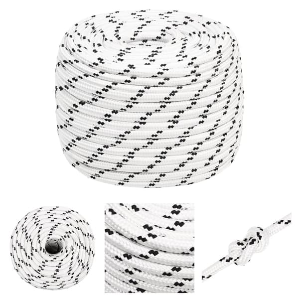 The Living Store flettet tovværk 14 mm x 25 m polyester hvid -  Reb