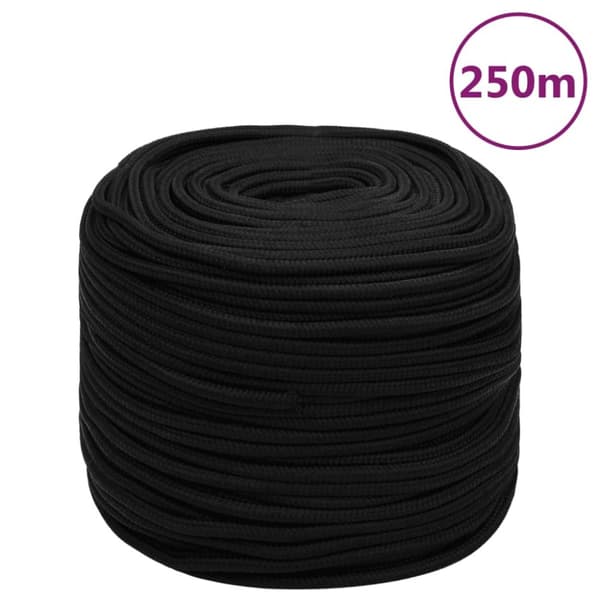 The Living Store arbejdsreb 6 mm 250 m polyester sort - Reb