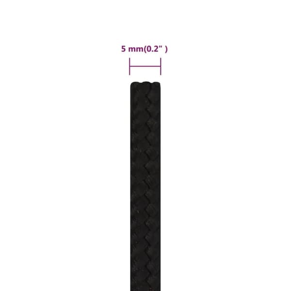 The Living Store arbejdsreb 5 mm 50 m polyester sort -  Reb