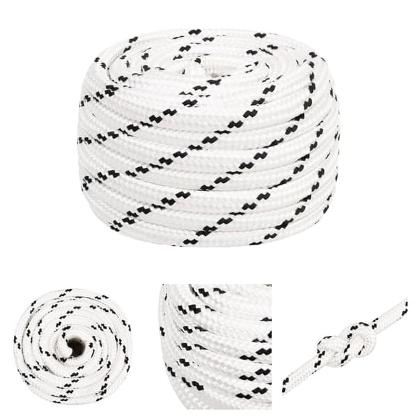 The Living Store flettet tovværk 16 mm x 50 m polyester hvid -  Reb