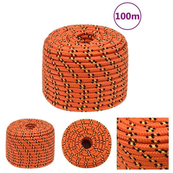 The Living Store tovværk til båd 14mm 100 m polypropylen orange -  Reb