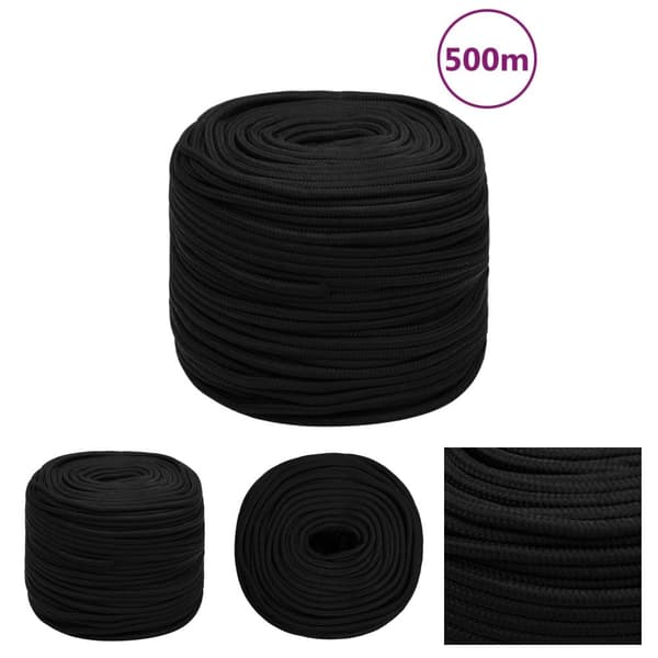 The Living Store arbejdsreb 6 mm 500 m polyester sort - Reb
