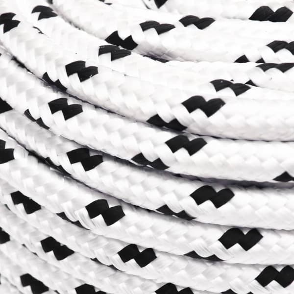 The Living Store Båtlina flätad vit 10 mm x 25 m polyester -  Rep