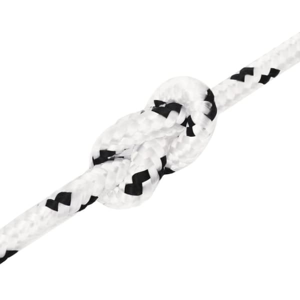 The Living Store Båtlina flätad vit 10 mm x 25 m polyester -  Rep