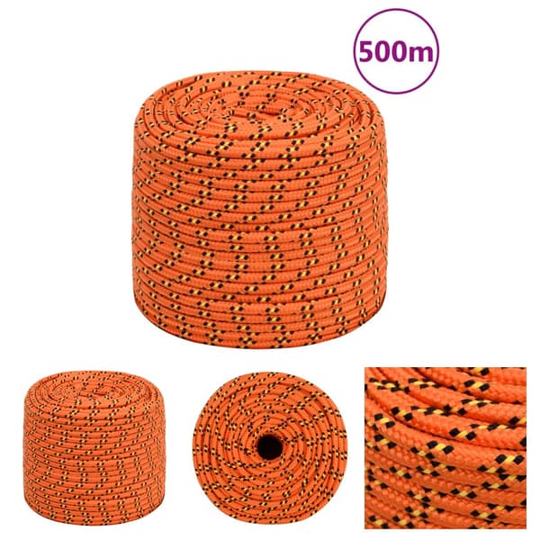 The Living Store tovværk til båd 10 mm 500 m polypropylen orange -  Reb