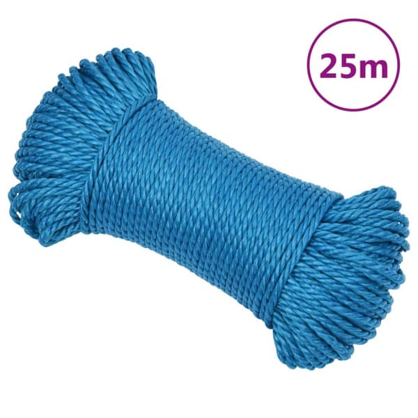 The Living Store arbejdsreb 6 mm 25 m polypropylen blå - Reb