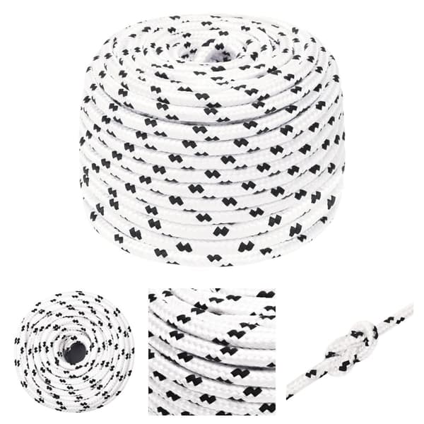 The Living Store flettet tovværk 6 mm x 25 m polyester hvid -  Reb