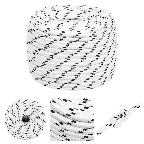 The Living Store flettet tovværk 14 mm x 250 m polyester hvid -  Reb