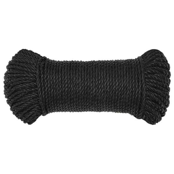 The Living Store arbejdsreb 6 mm 25 m polypropylen sort - Reb