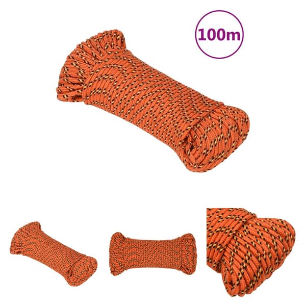 The Living Store tovværk til båd 5 mm 100 m polypropylen orange - Reb