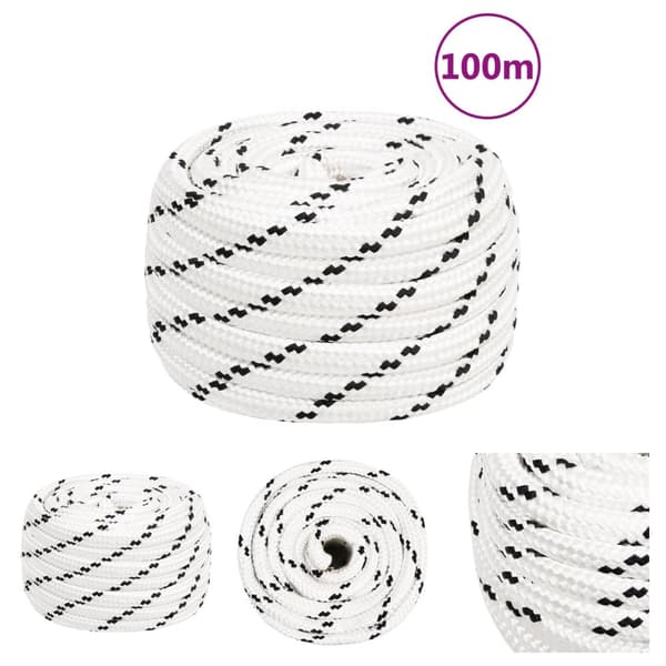 The Living Store arbejdsreb 18 mm 100 m polyester hvid -  Reb