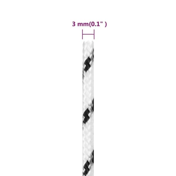 Reb - Living flettet tovværk 3 mm x 50 m polyester hvid