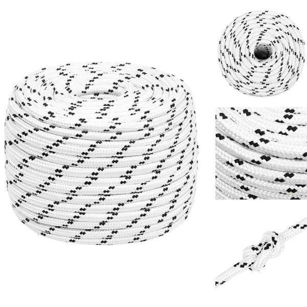 Rep - Living Båtlina flätad vit 14 mm x 25 m polyester