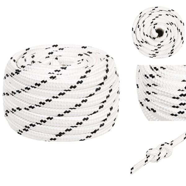 Reb - Living flettet tovværk 16 mm x 50 m polyester hvid