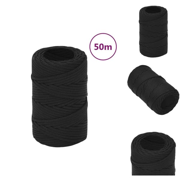 Köydet - Living Veneköysi täysmusta 2 mm 50 m polypropeeni
