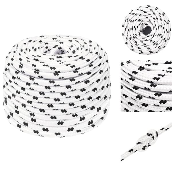 Rep - Living Båtlina flätad vit 10 mm x 25 m polyester