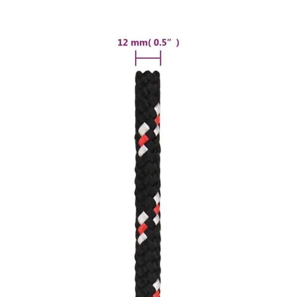 Köydet - Living Veneköysi musta 12 mm 25 m polypropeeni