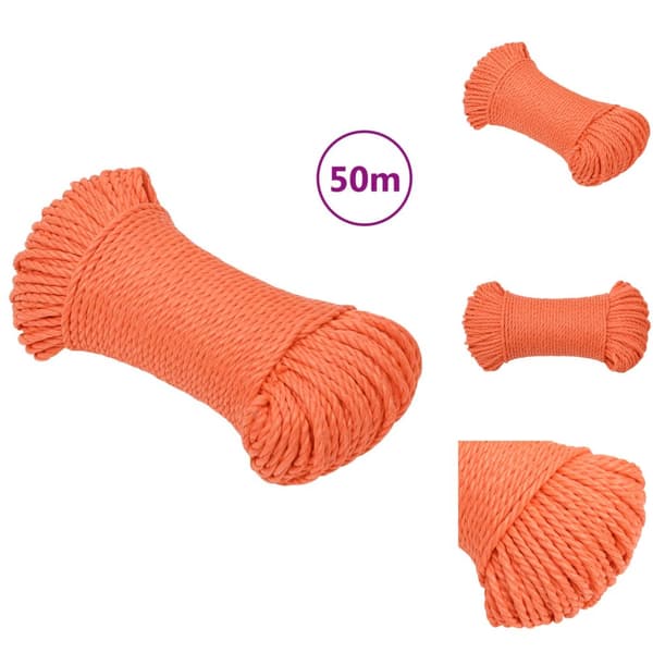 Reb - Living arbejdsreb 6 mm 50 m polypropylen orange