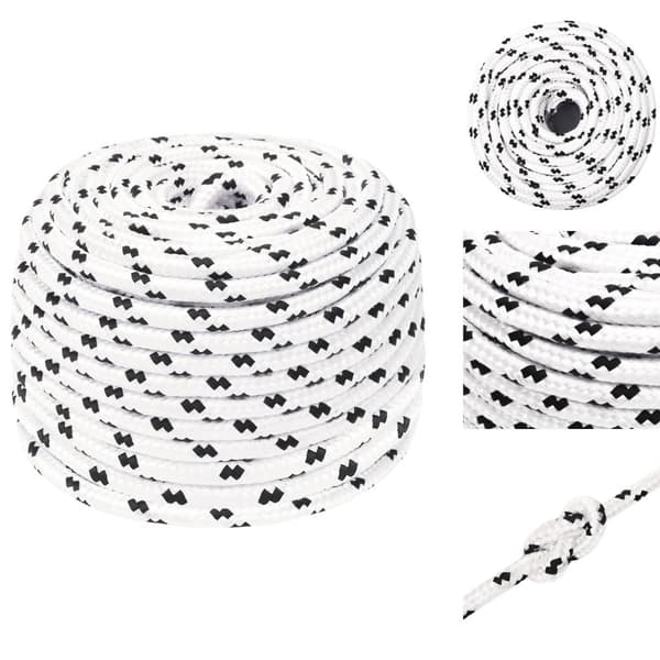 Reb - Living flettet tovværk 6 mm x 25 m polyester hvid