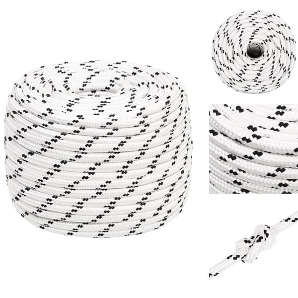 Reb - Living flettet tovværk 14 mm x 250 m polyester hvid