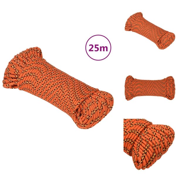 Reb - Living tovværk til båd 5 mm 25 m polypropylen orange