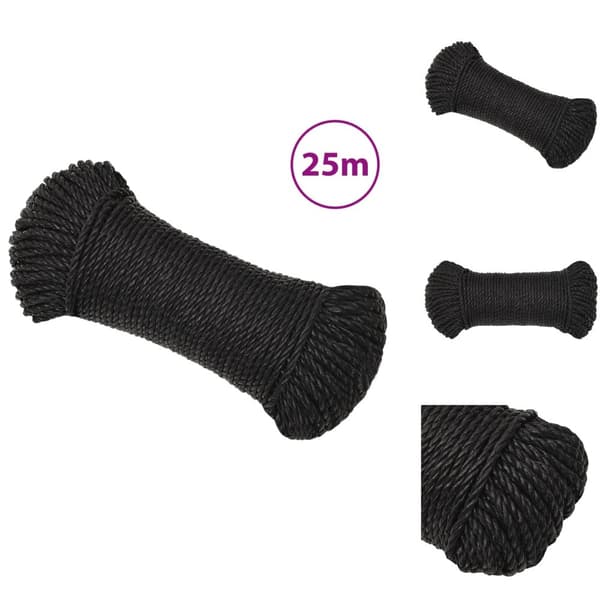 Köydet - Living Työköysi musta 6 mm 25 m polypropeeni