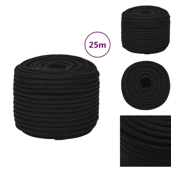 Reb - Living arbejdsreb 12 mm 25 m polyester sort