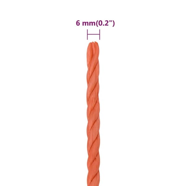 Arbejdsreb 6 mm 100 m polypropylen orange - Reb - Snoet Reb - Home & Living