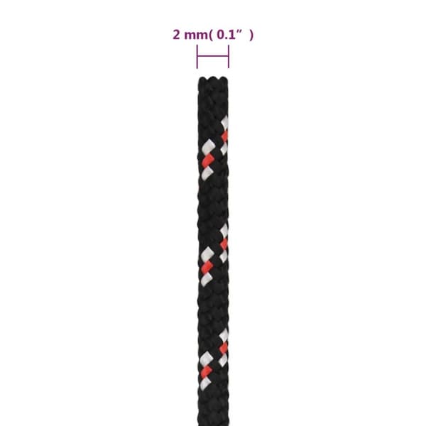 Båtlina svart 2 mm 50 m polypropen - Rep - Båtrep - Home & Living