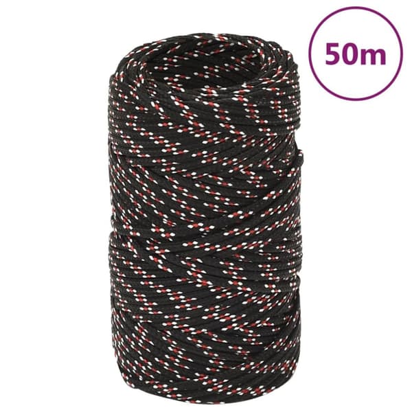 Båtlina svart 2 mm 50 m polypropen - Rep - Båtrep - Home & Living