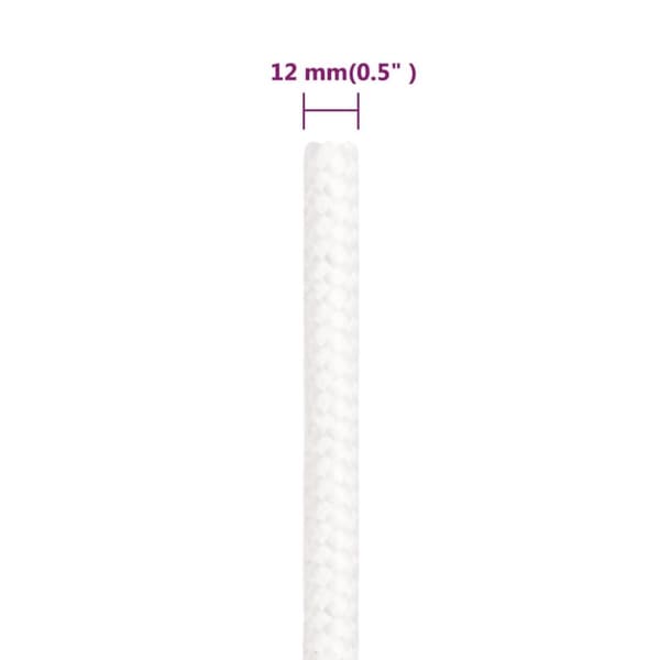 Veneköysi täysvalkoinen 12 mm 50 m polypropeeni - Veneköysi - Veneköydet - Home & Living