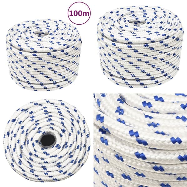 Tovværk til båd 14 mm 100 m polypropylen hvid - Bådreb - Bådtov - Home & Living