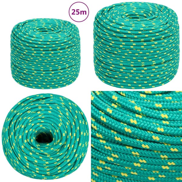 Veneköysi vihreä 8 mm 25 m polypropeeni - Veneköysi - Veneköydet - Home & Living