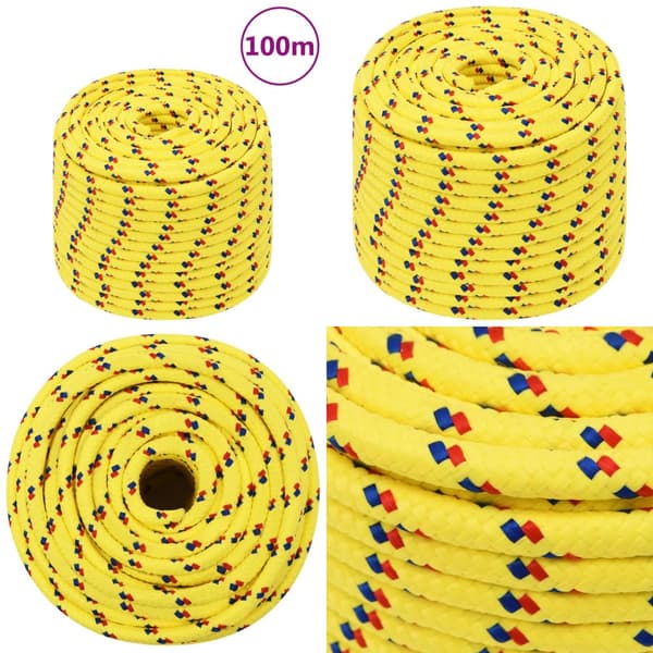 Tovværk til båd 14 mm 100 m polypropylen gul - Bådreb - Bådtov - Home & Living
