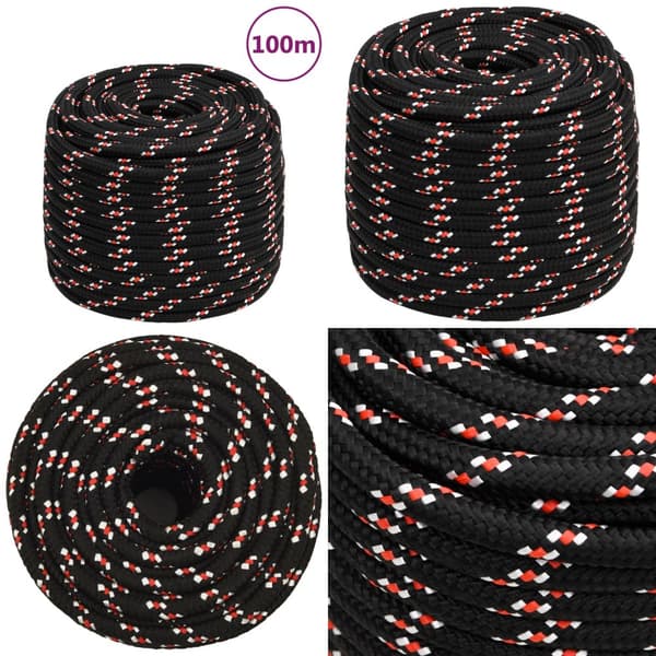 Tovværk til båd 18 mm 100 m polypropylen sort - Bådreb - Bådtov - Home & Living