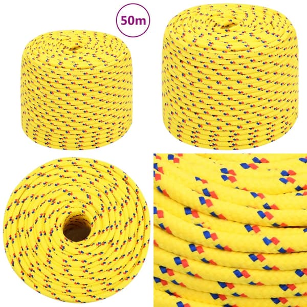 Båtlina gul 8 mm 50 m polypropen - Rep - Båtrep - Home & Living