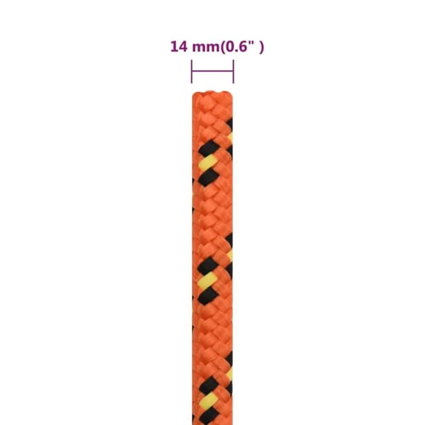 Tovværk til båd 14mm 100 m polypropylen orange - Bådreb - Bådtov - Home & Living